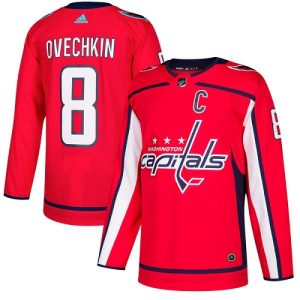 Män NHL Washington Capitals Tröja Alex Ovechkin #8 Authentic Röd Hemma